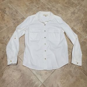 Michael Kors White Button Down Top